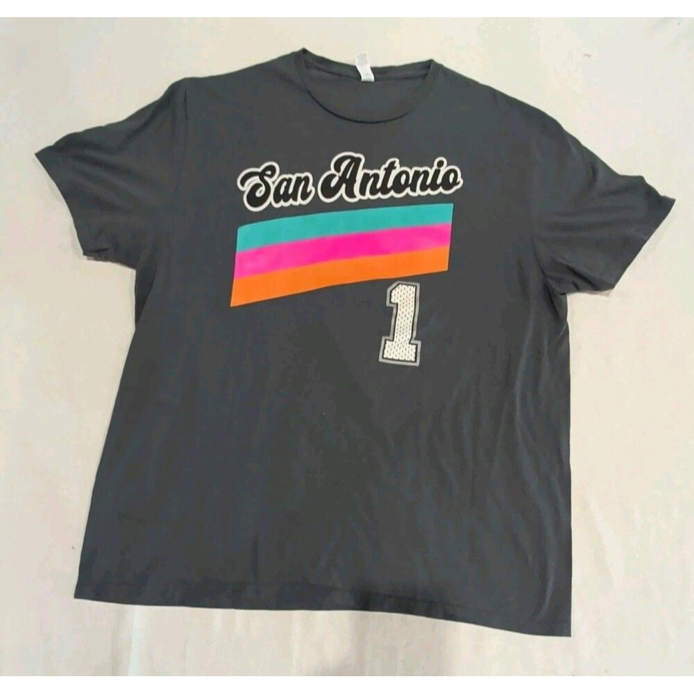 San Antonio Spurs NBA Victor Wembanyama #1 Black Jersey T-Shirt Adult Size XL